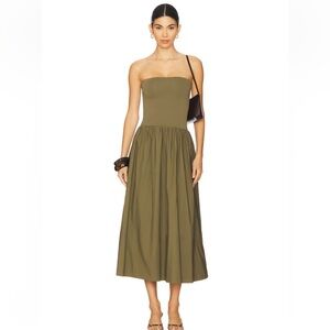 Pistola Strapless Olive Maxi Dress